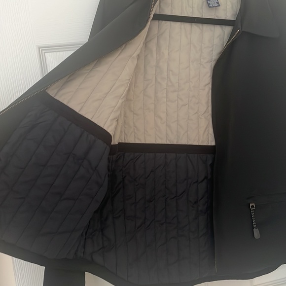 Gap black jacket; lightweight, layers well. Hip length/slightly longer in back. - Picture 2 of 8